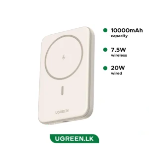 UGREEN 10000mAh 20W Magnetic Wireless Power Bank White – PB561 – 25208 – 1 Year Warranty