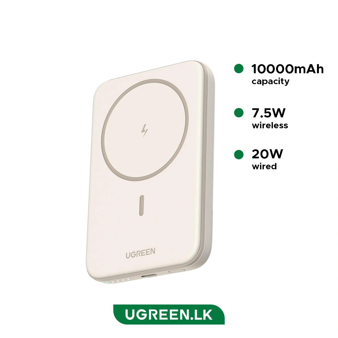 UGREEN-10000mAh-20W-Magnetic-Wireless-Power-Bank-White-PB561-25208-1-Year-Warranty